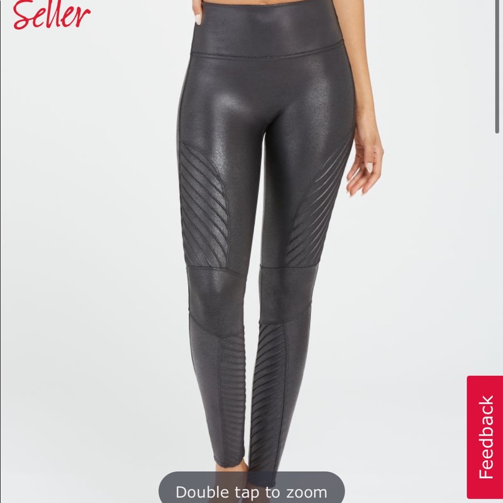 Spanx Faux leather moto leggings